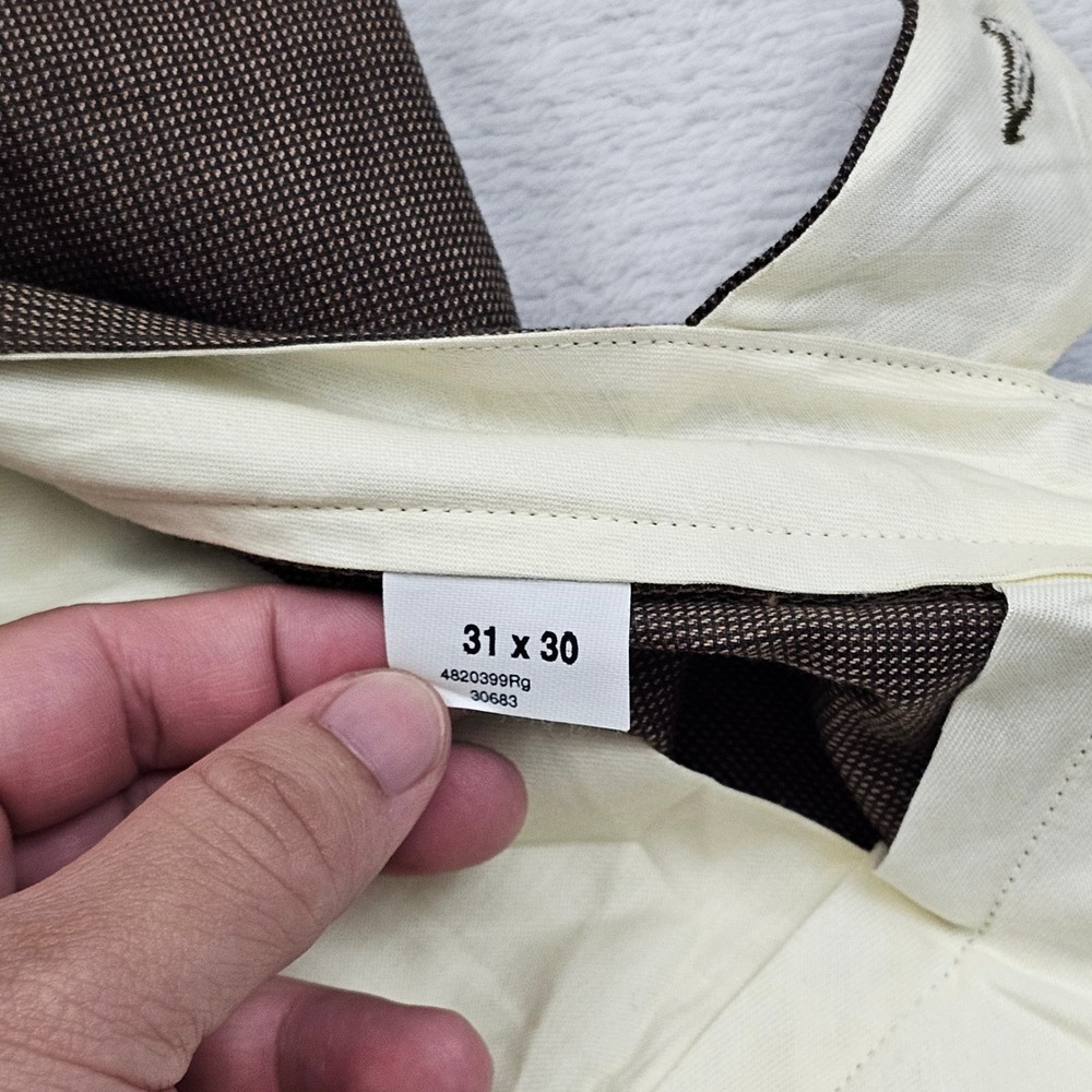 Polo Ralph Lauren Pants Mens 31x30 Brown Pleated Cuffed Preppy Academia Ivy - Picture 5 of 11